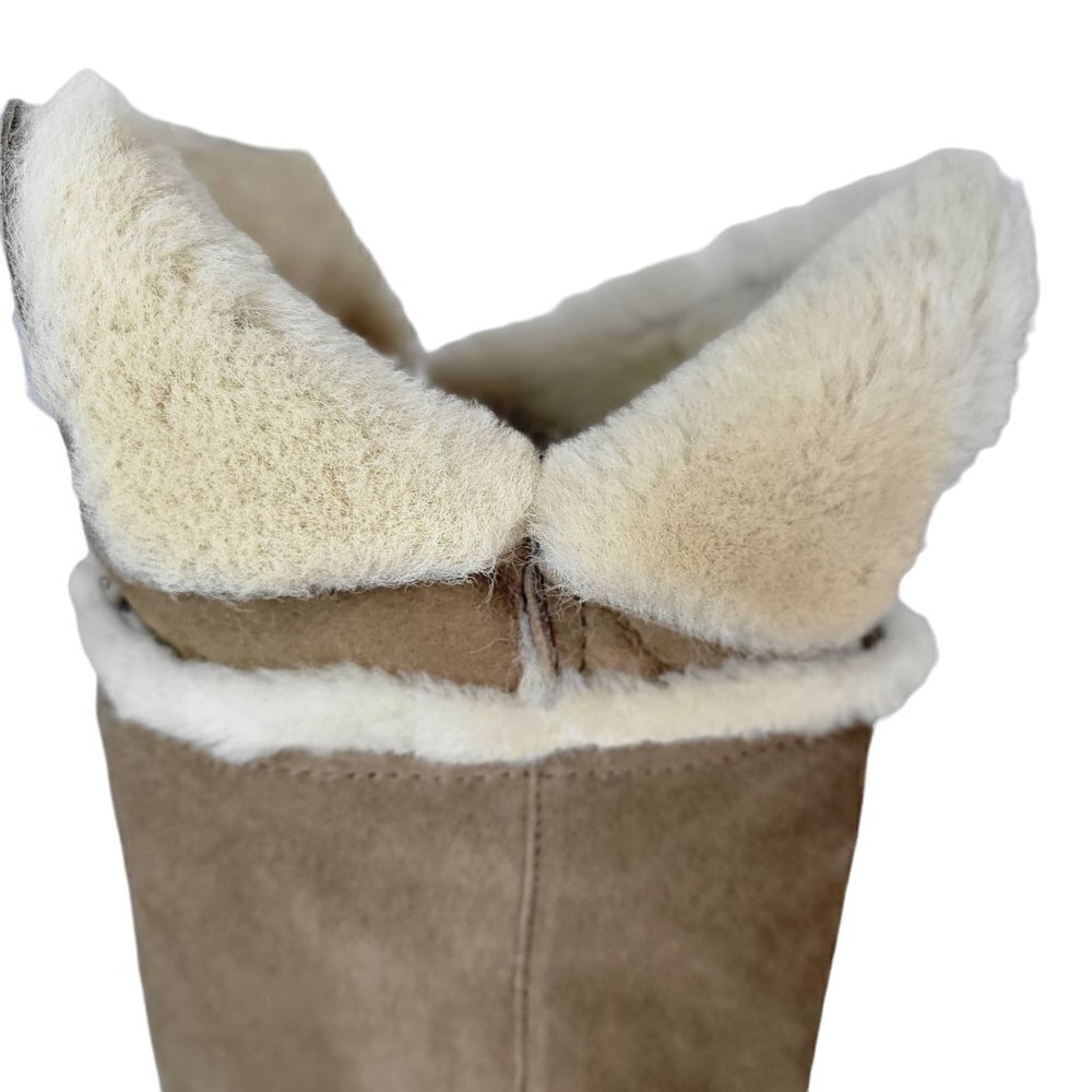 Gorgeous Leather Suede Sherpa Cuff Tall Boots Taupe Women Size| EU 39 - Picture 12 of 16